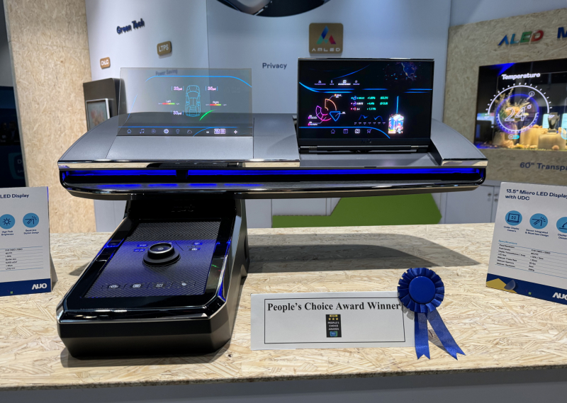 非凡娱乐车用Micro LED Display HMI解决方案获&rdquo;最佳车用显示奖&rdquo;，以用户为中心开发，针对前座驾驶与乘客设计兼具娱乐与安全的高画质屏幕，包含车舱前座的Micro LED透明屏幕及全球首款内建镜头的智慧Micro LED显示器