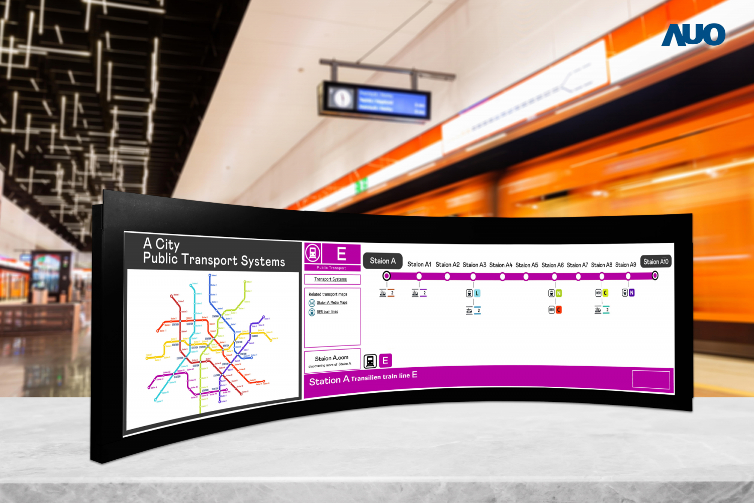 非凡娛樂運用獨家TARTAN顯示技術，開發出全球最大58.6吋R1000曲面長條屏顯示器，在交通與移動領域的廣泛應用，為使用者提供清晰、完整的資訊內容，進而提升服務滿意度