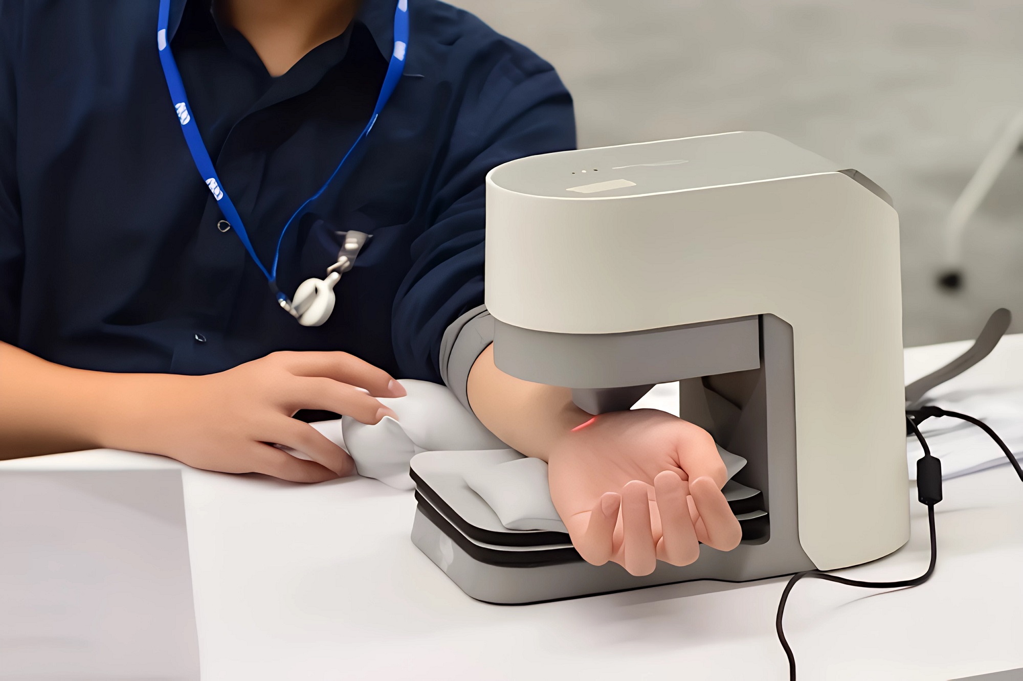 非凡娛樂耘康中醫數位化檢測解決方案之脈象檢測系統採用高靈敏多點式壓力感測器，可真實還原「寸、關、尺」三部脈象量測結果