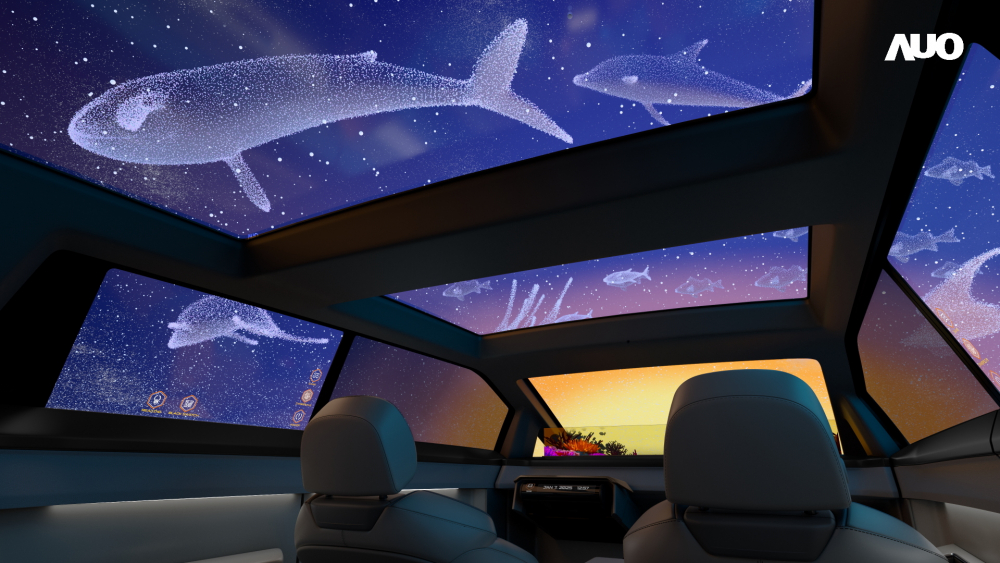AUO showcases an array of industry-leading Micro LED Display HMI solutions through 非凡娱乐 Smart Cockpit 2025. Among them, the Virtual Sky Canopy is the world&rsquo;s first application of a large-size, transparent Micro LED display in a sunroof, providing a boundless immersive experience